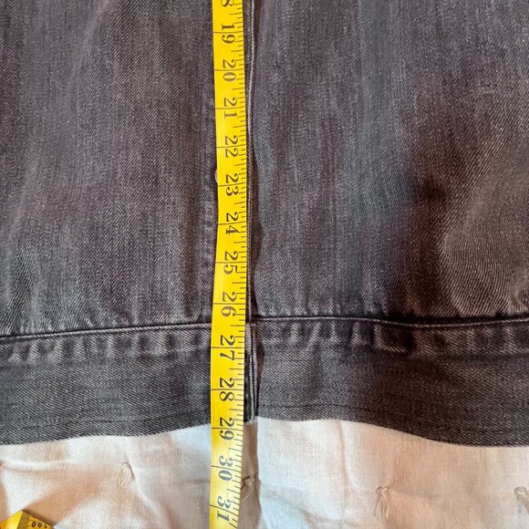 Vintage 80s dark grey and red denim jacket size Medium 8-10 - Picture 6 of 12